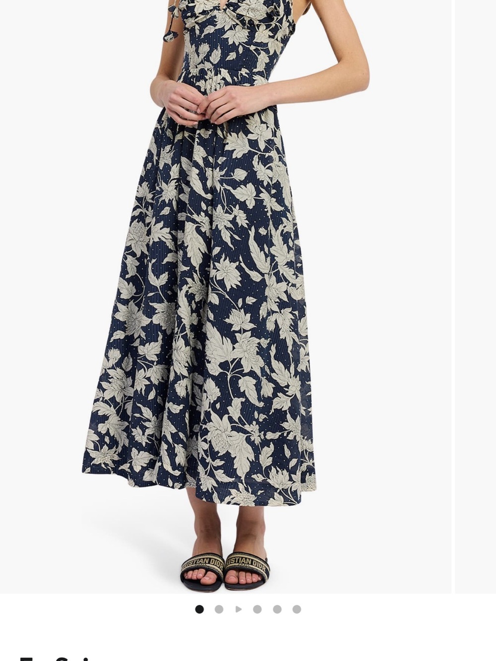 En Saison Navy Maxi Dress with Cream Floral Print